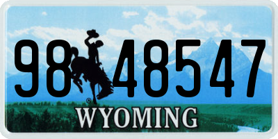 WY license plate 9848547