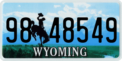 WY license plate 9848549