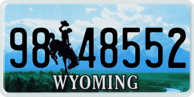 WY license plate 9848552