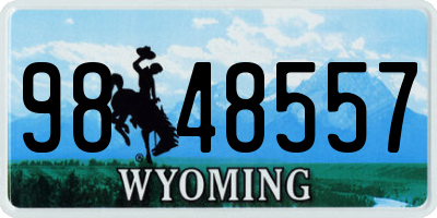 WY license plate 9848557
