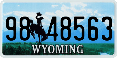 WY license plate 9848563