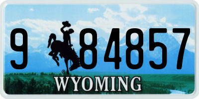 WY license plate 984857