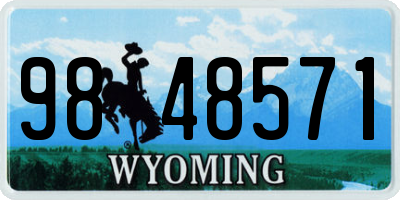 WY license plate 9848571