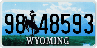 WY license plate 9848593