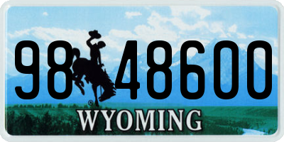 WY license plate 9848600