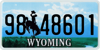 WY license plate 9848601