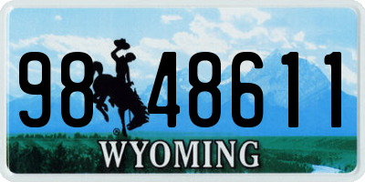 WY license plate 9848611