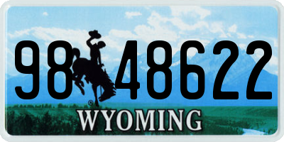 WY license plate 9848622