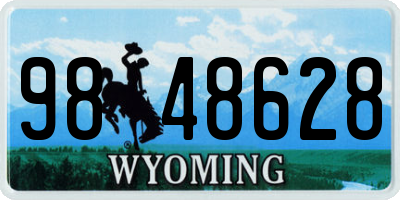 WY license plate 9848628