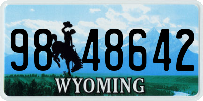 WY license plate 9848642