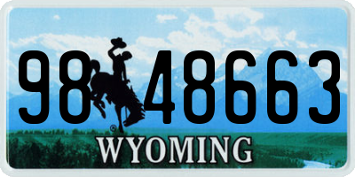 WY license plate 9848663
