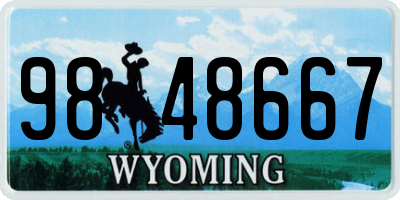 WY license plate 9848667