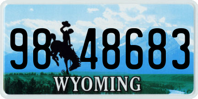 WY license plate 9848683