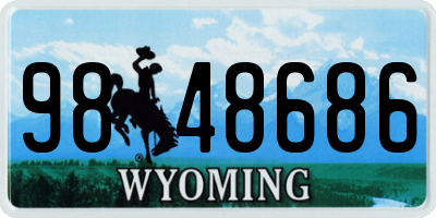 WY license plate 9848686