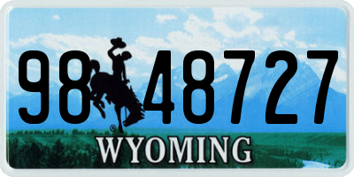 WY license plate 9848727