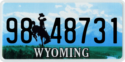 WY license plate 9848731