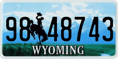 WY license plate 9848743