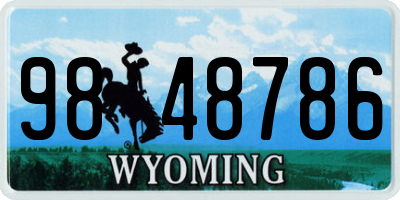 WY license plate 9848786