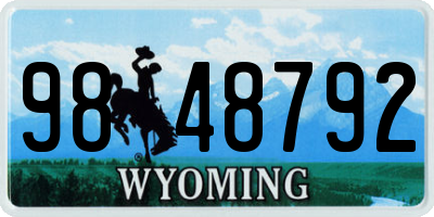 WY license plate 9848792