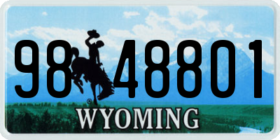 WY license plate 9848801