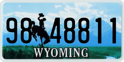 WY license plate 9848811