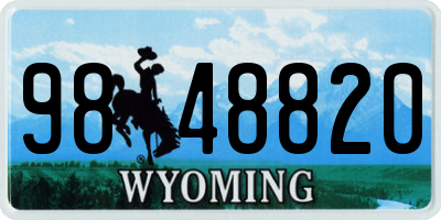 WY license plate 9848820