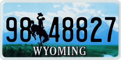 WY license plate 9848827