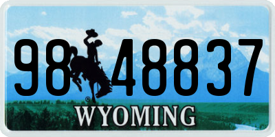 WY license plate 9848837