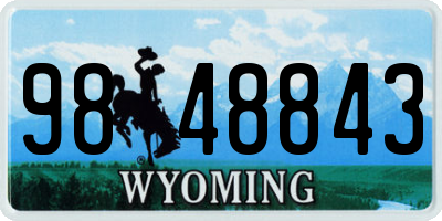 WY license plate 9848843
