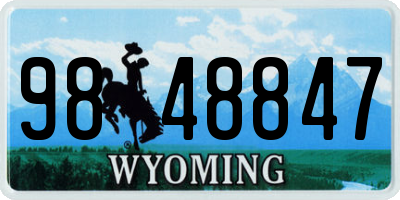 WY license plate 9848847