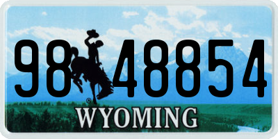 WY license plate 9848854