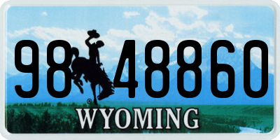 WY license plate 9848860