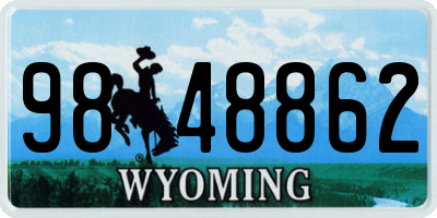 WY license plate 9848862