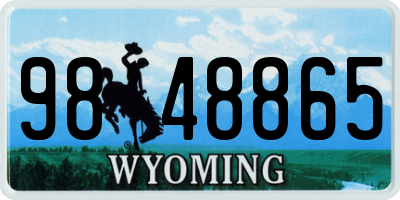 WY license plate 9848865