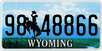 WY license plate 9848866