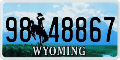 WY license plate 9848867