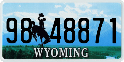 WY license plate 9848871