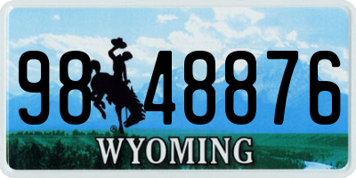 WY license plate 9848876