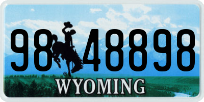 WY license plate 9848898