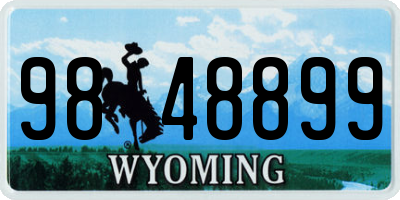 WY license plate 9848899