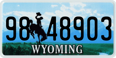 WY license plate 9848903