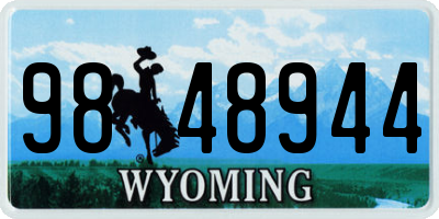 WY license plate 9848944