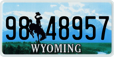 WY license plate 9848957