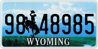 WY license plate 9848985