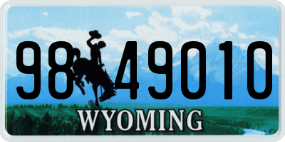 WY license plate 9849010