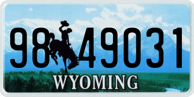 WY license plate 9849031