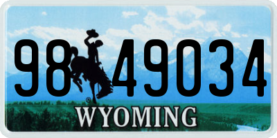 WY license plate 9849034