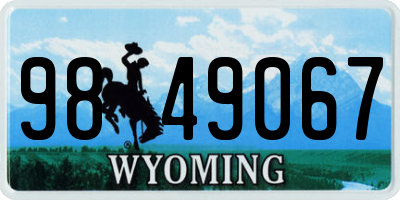 WY license plate 9849067
