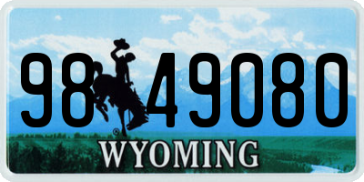 WY license plate 9849080