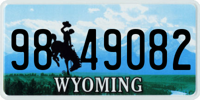 WY license plate 9849082